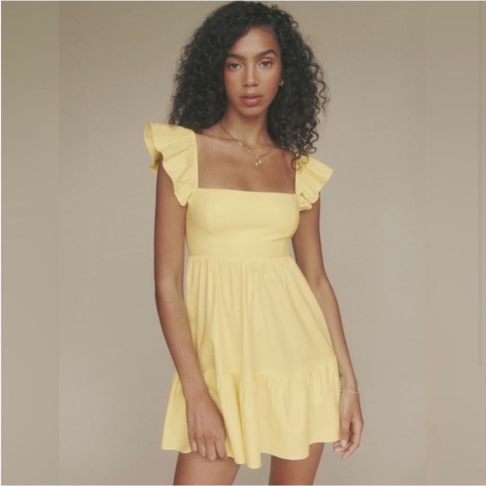 Reformation Yellow Baby Doll Dress